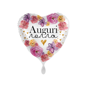 Palloncino Mylar 18'' Cm - Cuore - Auguri Nonna - Borgi Cioccolateria Lindt