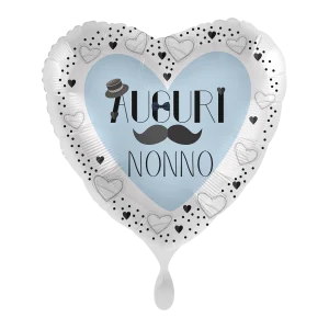 Palloncino Mylar 18'' Cm - Cuore - Auguri Nonno - Borgi Cioccolateria Lindt