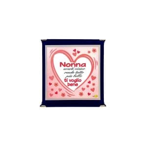 Targa a libretto vellutata Cm. 17x17 - Nonna - Borgi Cioccolateria Lindt