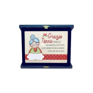 Targa con cofanetto - Grazie nonna - Borgi Cioccolateria Lindt