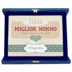 Targa con cofanetto rettangolare Cm. 23x18 - Miglior Nonno - Borgi Cioccolateria Lindt