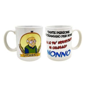 Tazza mug ceramica "Tante persone mi chiamano per nome, ma le più importanti mi chiamano Nonno"- Borgi Cioccolateria Lindt